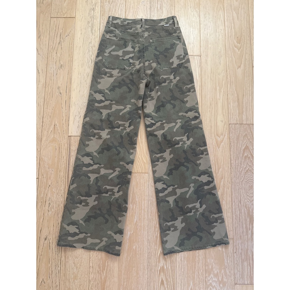 DAZE Women Pants Camo High Waisted Wide Leg Utility Cargo Military 27 - Picture 6 of 7